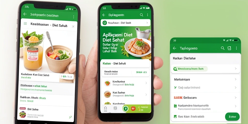 Antarmuka aplikasi diet sehat 33L yang menarik dan fungsional.