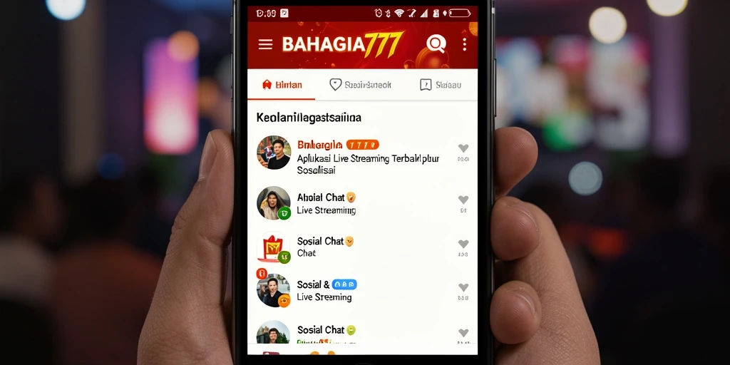 Antarmuka pengguna BAHAGIA777 yang memudahkan siaran langsung.