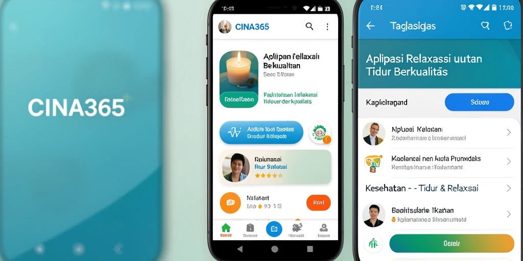Antarmuka CINA365 yang menenangkan untuk relaksasi sebelum tidur.