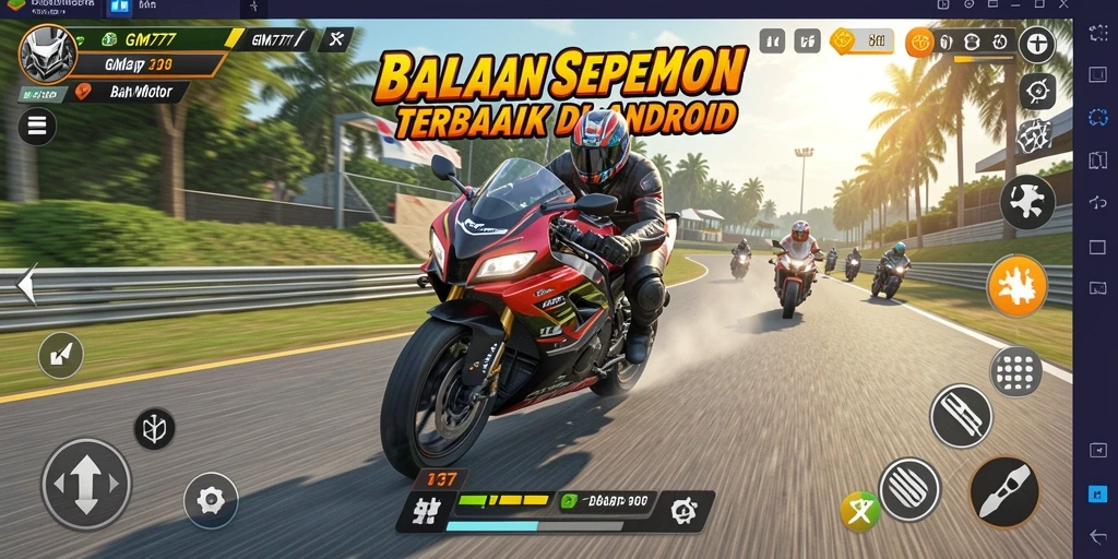 Tampilan antarmuka GIM777 saat balapan motor yang luar biasa.