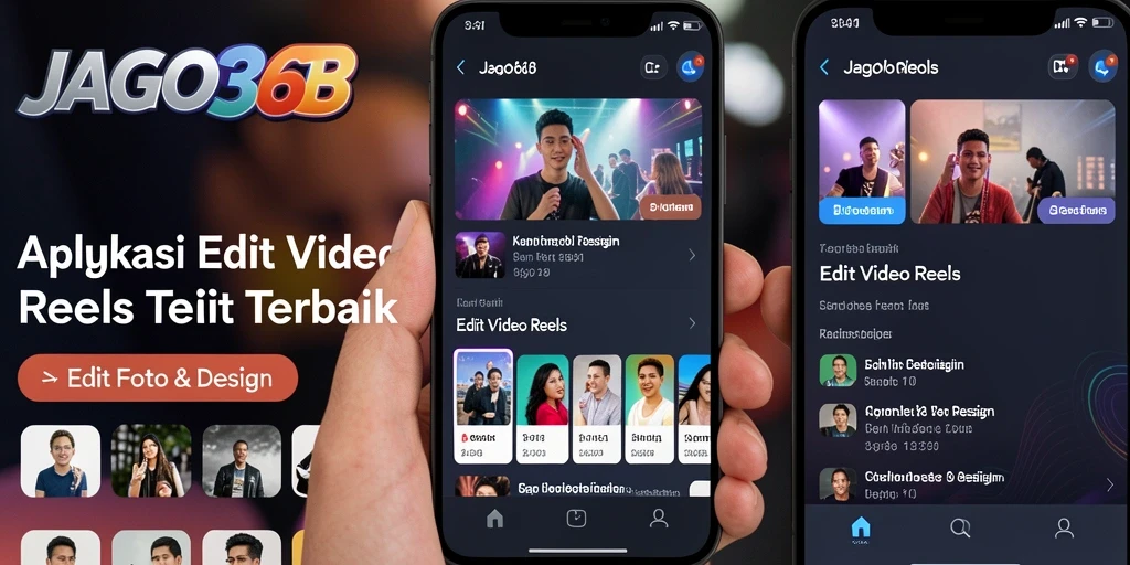 Antarmuka JAGO368 yang sederhana untuk Edit Video Reels.