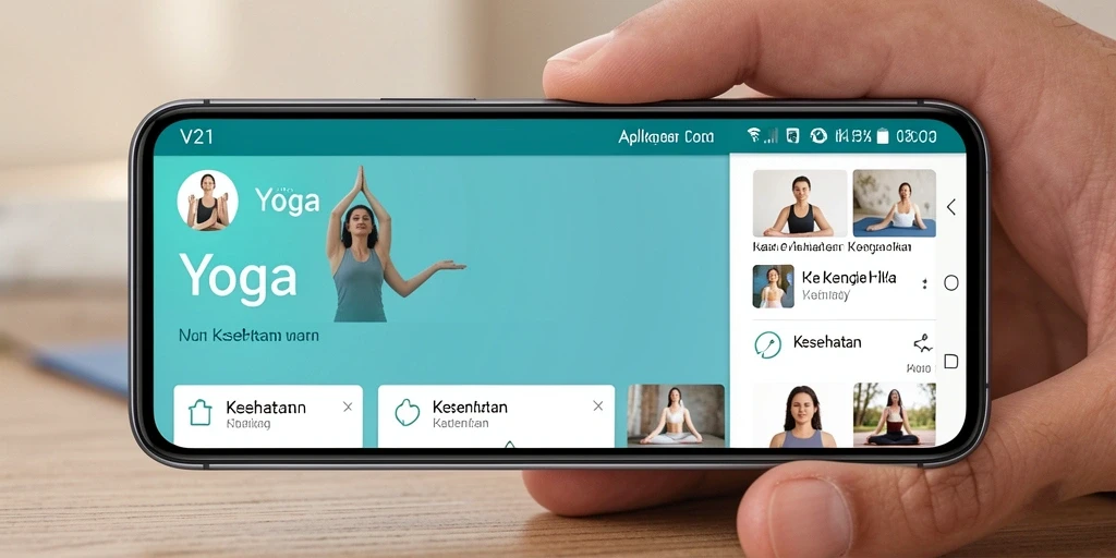 Tampilan antarmuka aplikasi Yoga V21 yang menarik dan user-friendly.