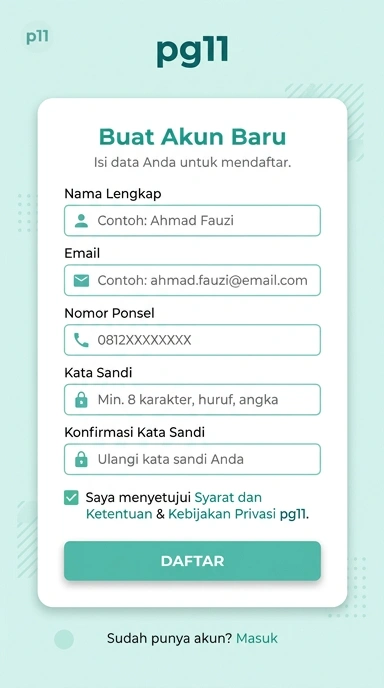 Panduan Registrasi Akun Baru pg11 untuk Android